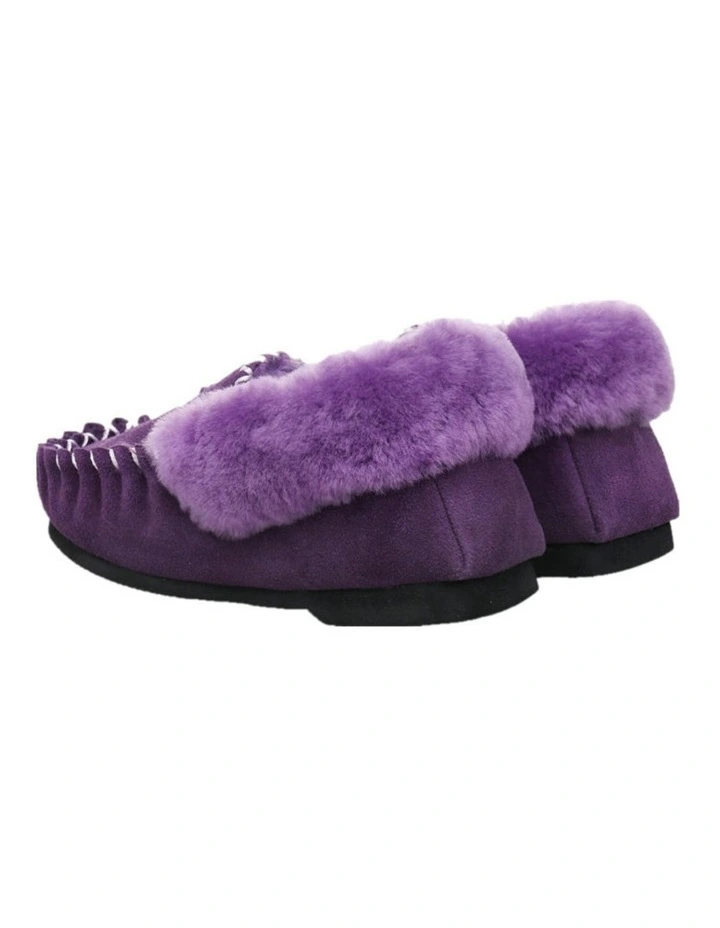 Australian Merino Sheepskin Moccasins Slippers UGG in Purple image 2