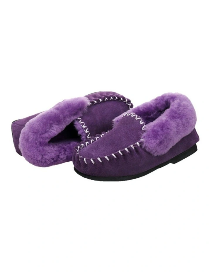 Australian Merino Sheepskin Moccasins Slippers UGG in Purple image 3