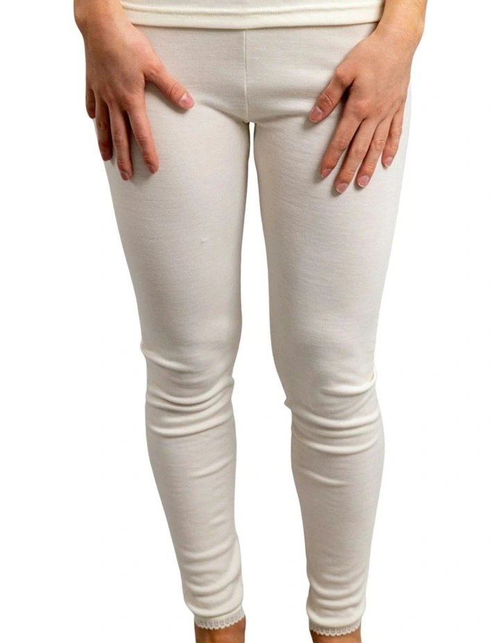 Merino Wool Blend Long John Janes Thermal Pant in Beige image 3