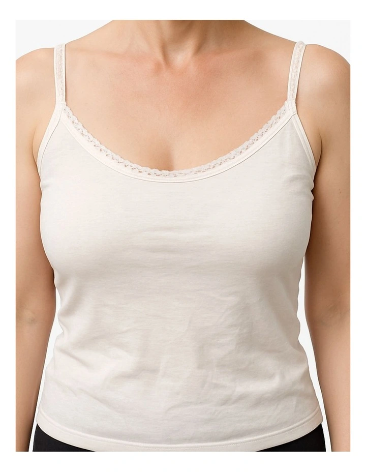 Pure Wool Camisole Singlet in Natural image 1