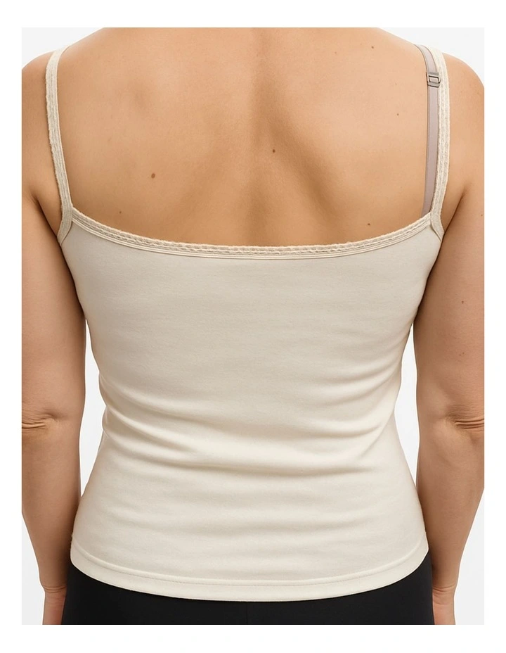 Pure Wool Camisole Singlet in Natural image 2