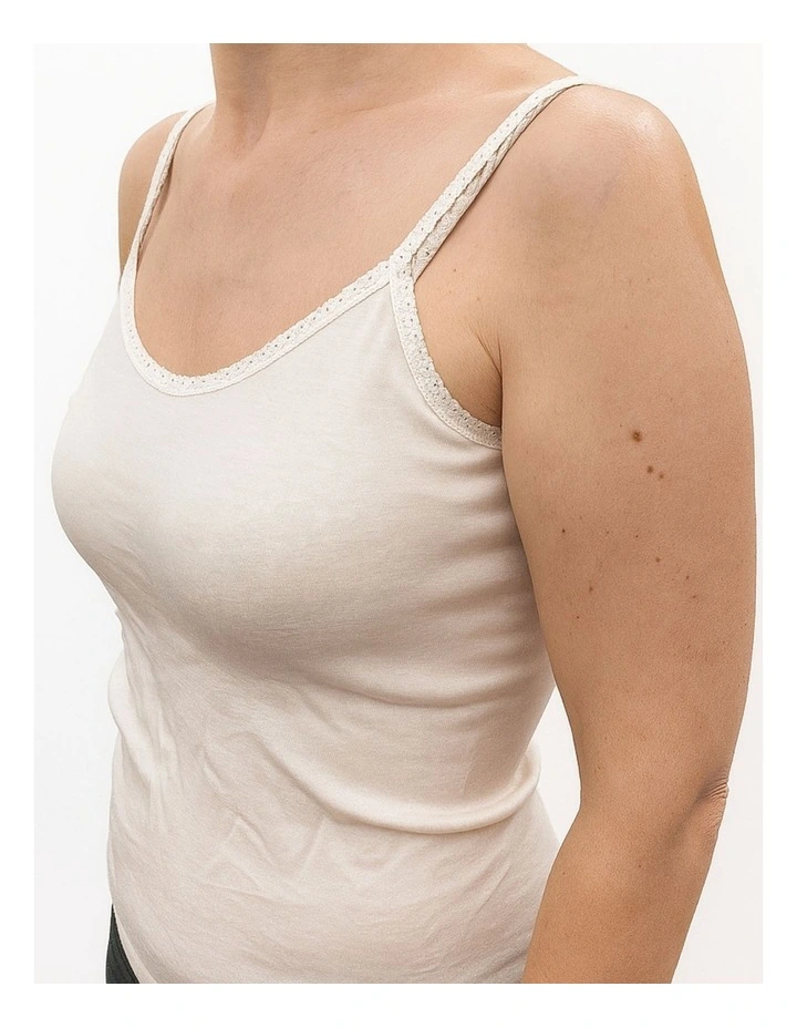 Pure Wool Camisole Singlet in Natural image 3