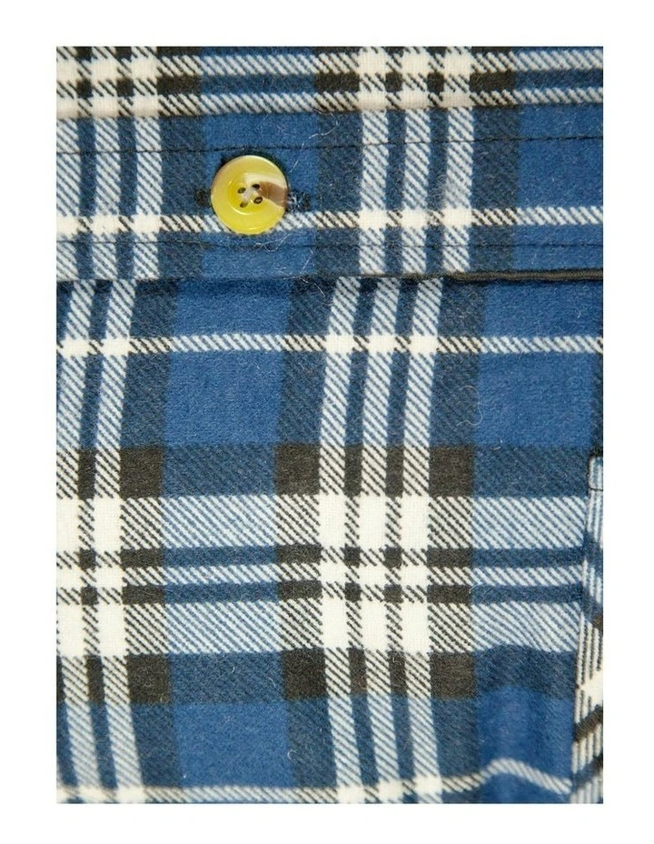 Quilted Flannelette Shirt Jacket in Blue image 3