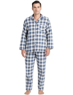 Flannelette Pyjama Set 2 Piece in Blue