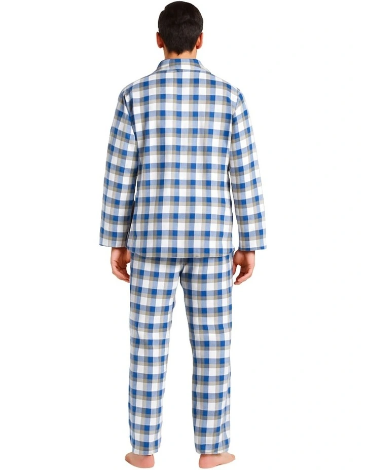 Flannelette Pyjama Set 2 Piece in Blue image 2