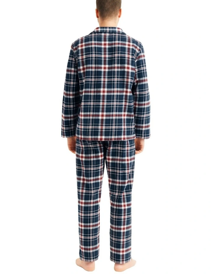 Flannelette Pyjama Set 2 Piece in Blue image 2