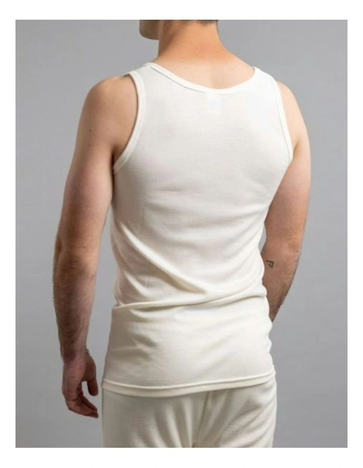 Merino Wool Blend Thermal Sleeveless Top in Beige image 2