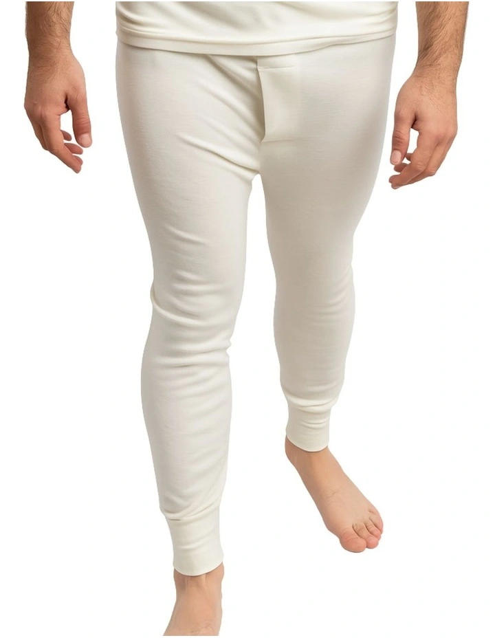 Merino Wool Blend Long Johns Thermal Pant in Beige image 1