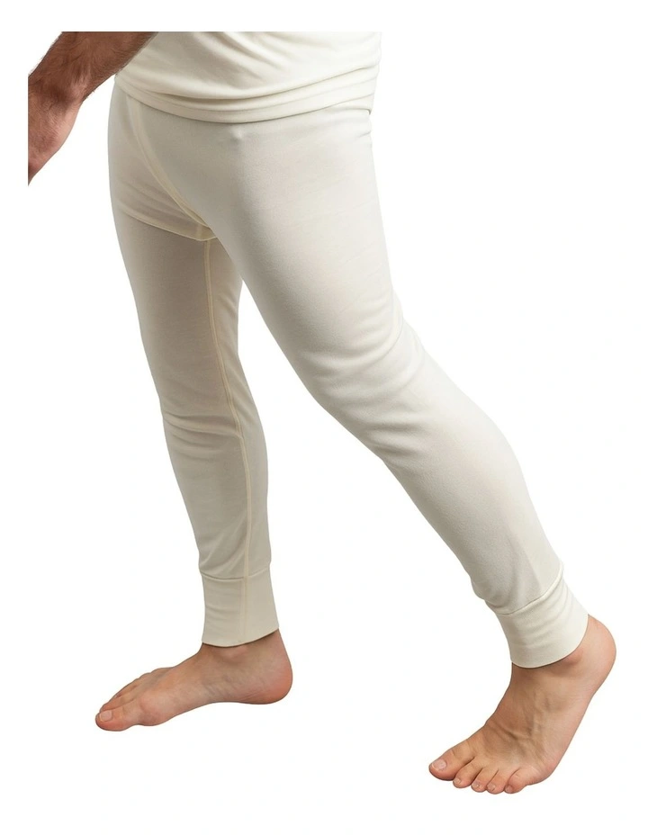 Merino Wool Blend Long Johns Thermal Pant in Beige image 2