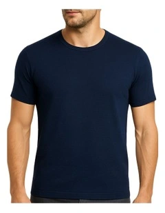 Crew Neck Short Sleeve Thermal T-shirt in Black