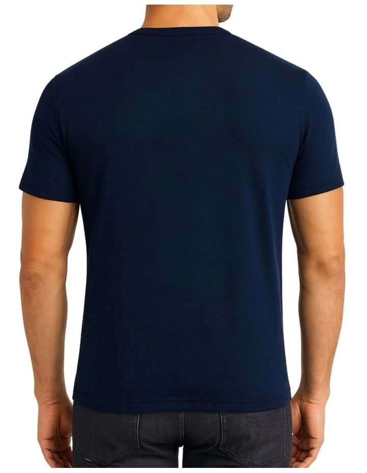 Crew Neck Short Sleeve Thermal T-shirt in Black image 2