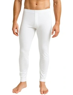 Cotton Long John Thermal Pant in White