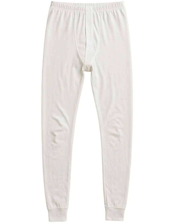 Cotton Long John Thermal Pant in White image 2