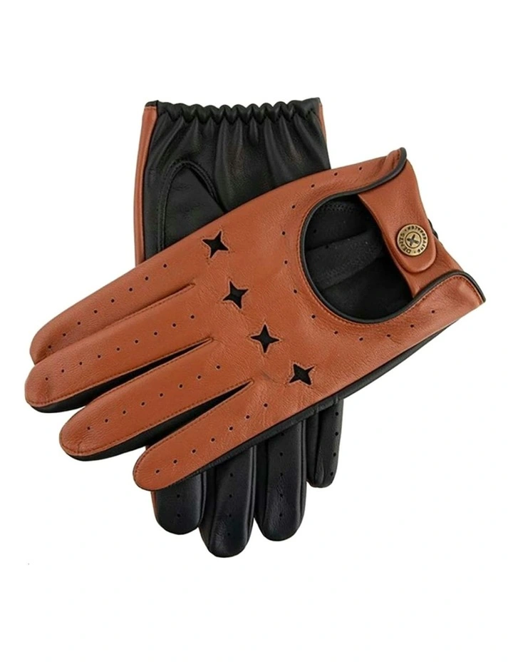 The Suited Racer Touchscreen Leather Driving Gloves in Tan image 1