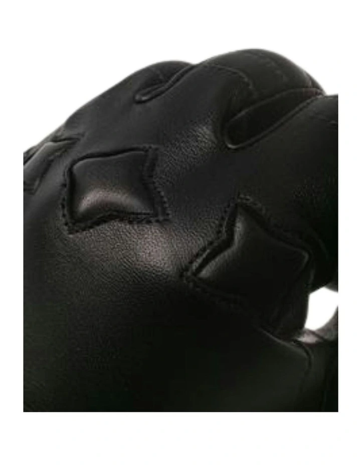 Cashmere Lined Leather Driving Gloves in Black image 6