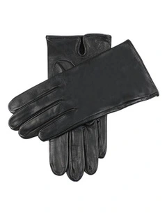 Unlined Leather Driving Gloves in Black