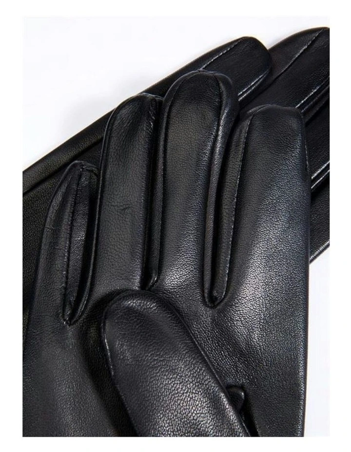 Unlined Leather Driving Gloves in Black image 3