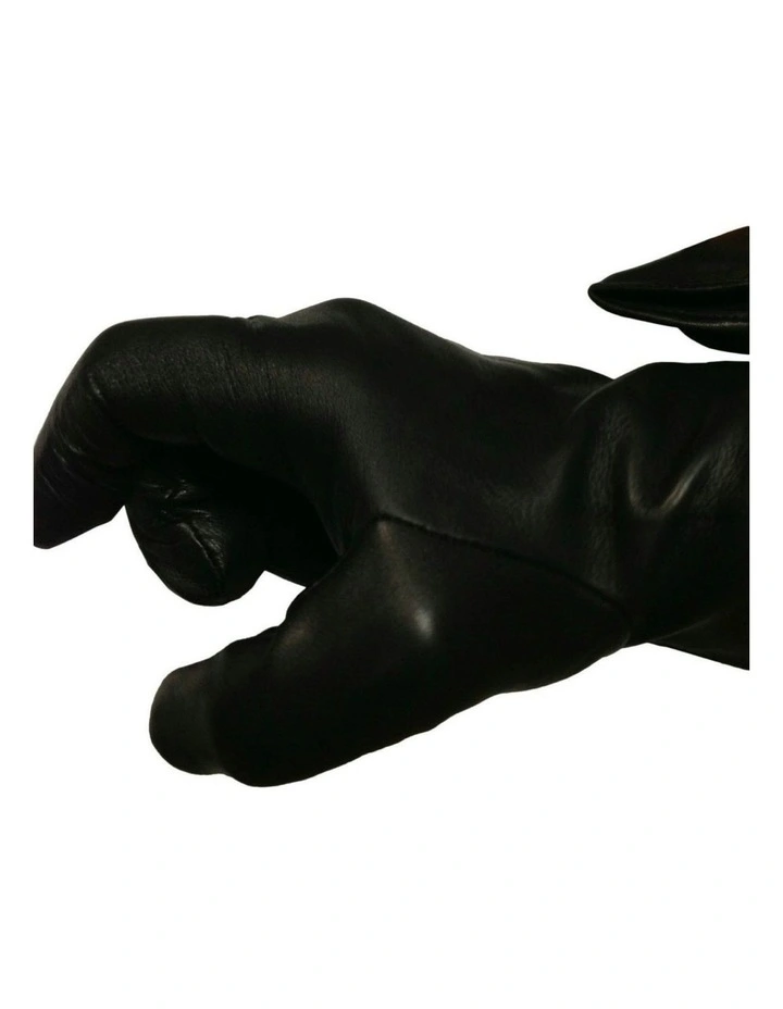 Unlined Leather Driving Gloves in Black image 6