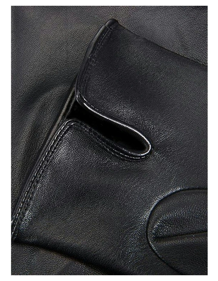 Unlined Leather Driving Gloves in Black image 7