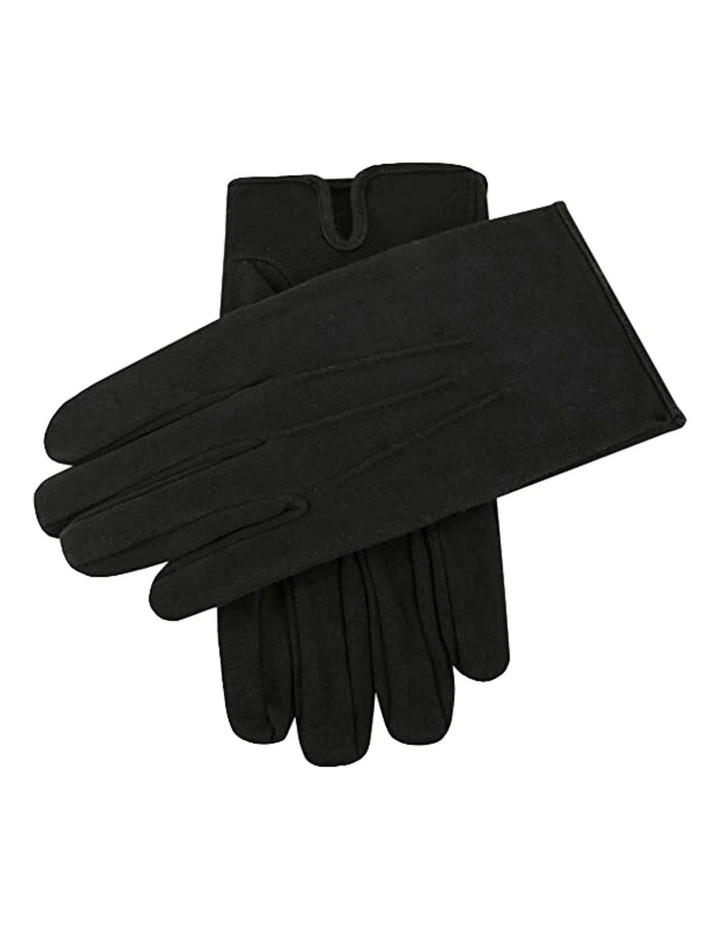 Cotton Dress Gloves with Palm Vent in Black image 1