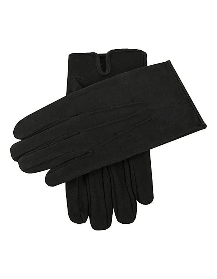 Cotton Dress Gloves with Palm Vent in Black image 2