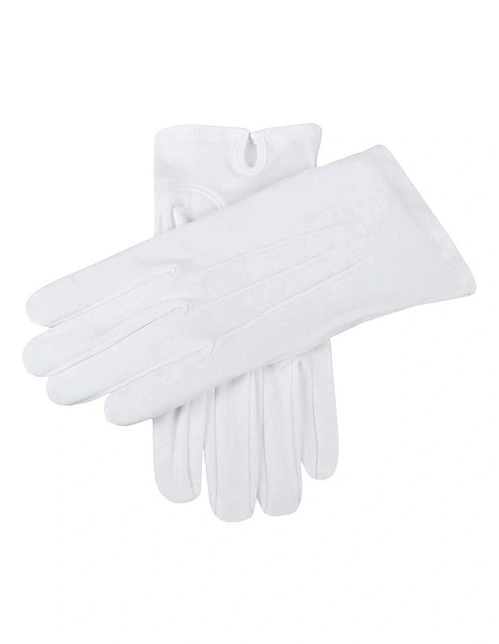 Cotton Dress Gloves with Palm Vent in White image 1