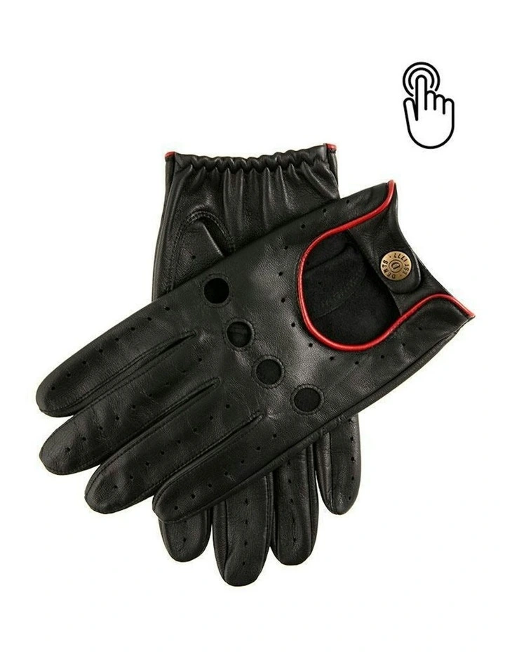 Silverstone Touchscreen Driving Gloves in Black/Berry image 1