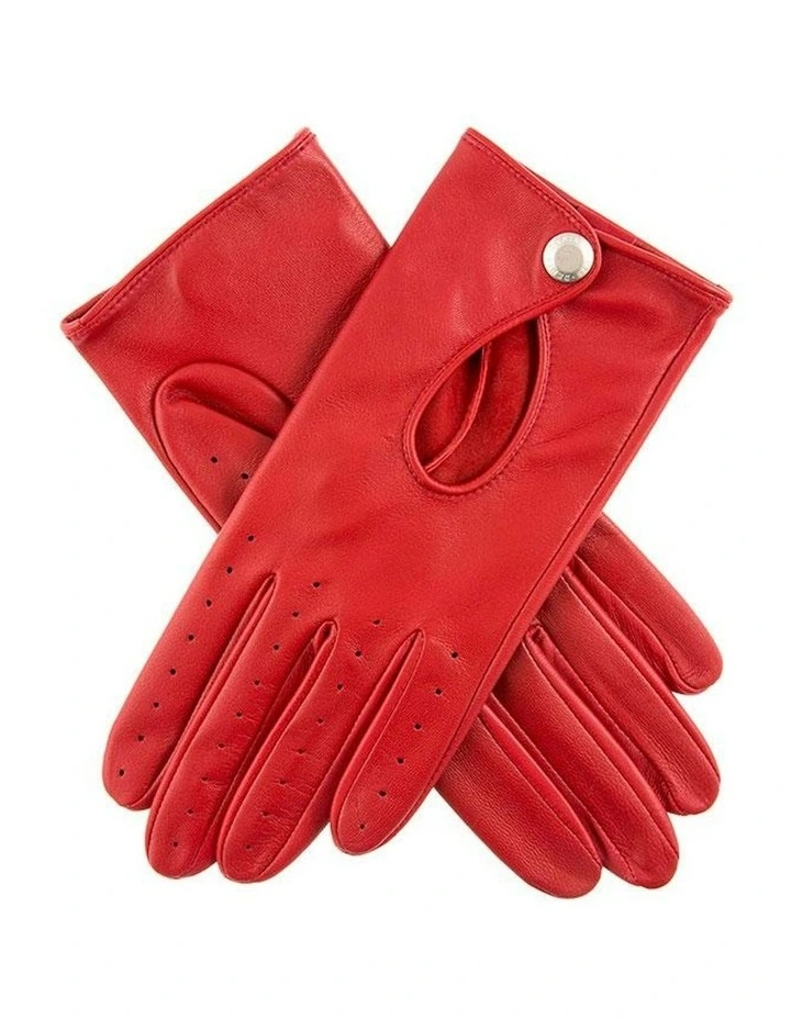 Thruxton Single Point Long Leather Gloves in Berry image 1