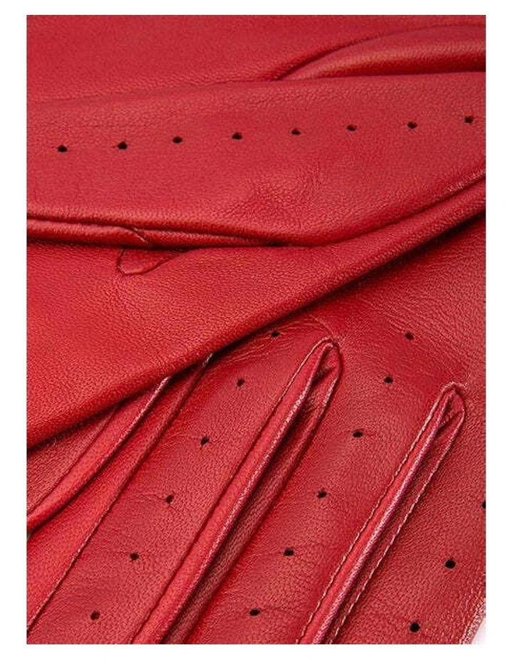 Thruxton Single Point Long Leather Gloves in Berry image 4