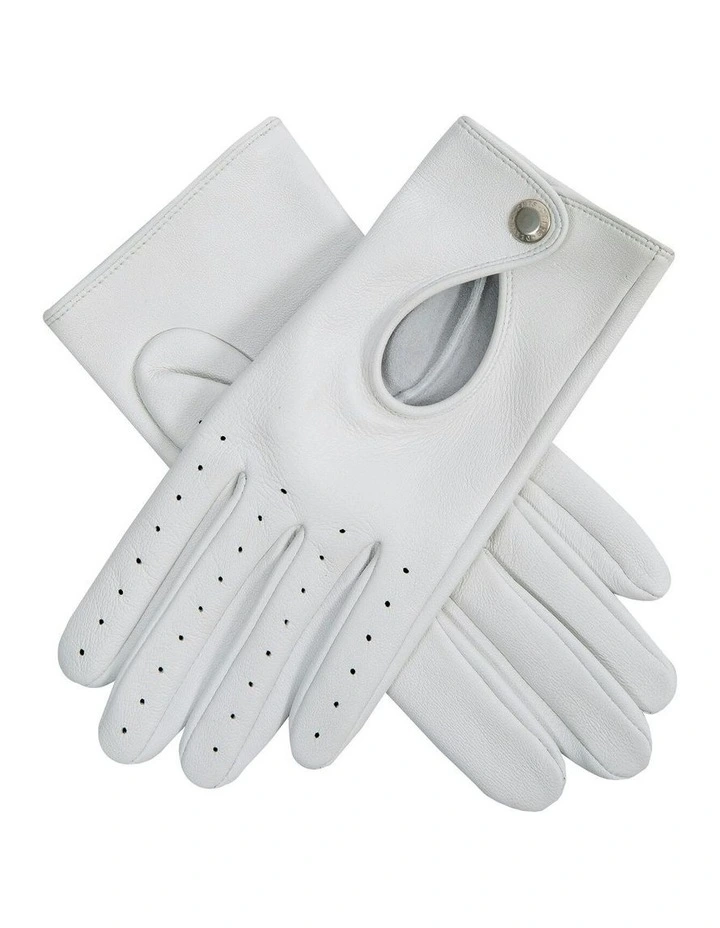 Leather Driving Gloves in Pearl image 1