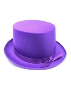 2x Satin Top Hat in Purple