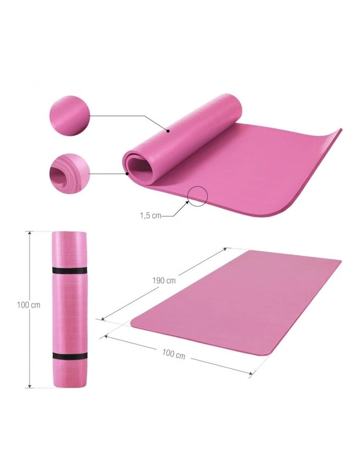 Gorilla Sports Deluxe NBR Yoga Mat XL In Fuchsia MYER