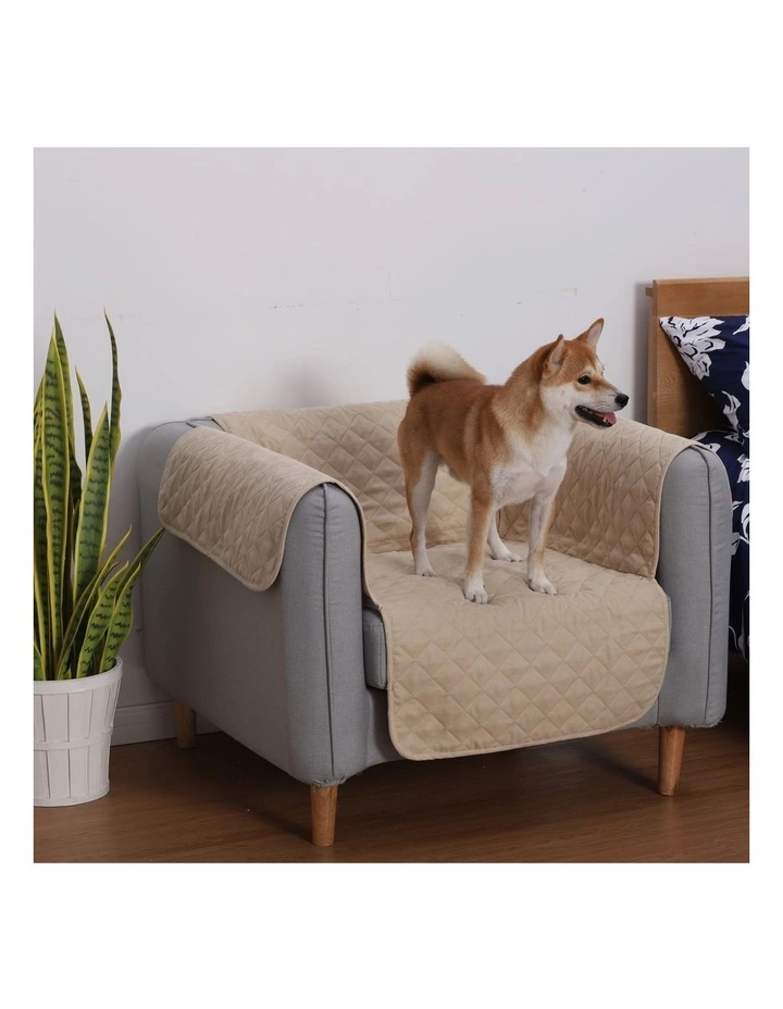 Cozy Quilted Sofa Cover for Chairs in Oat image 2