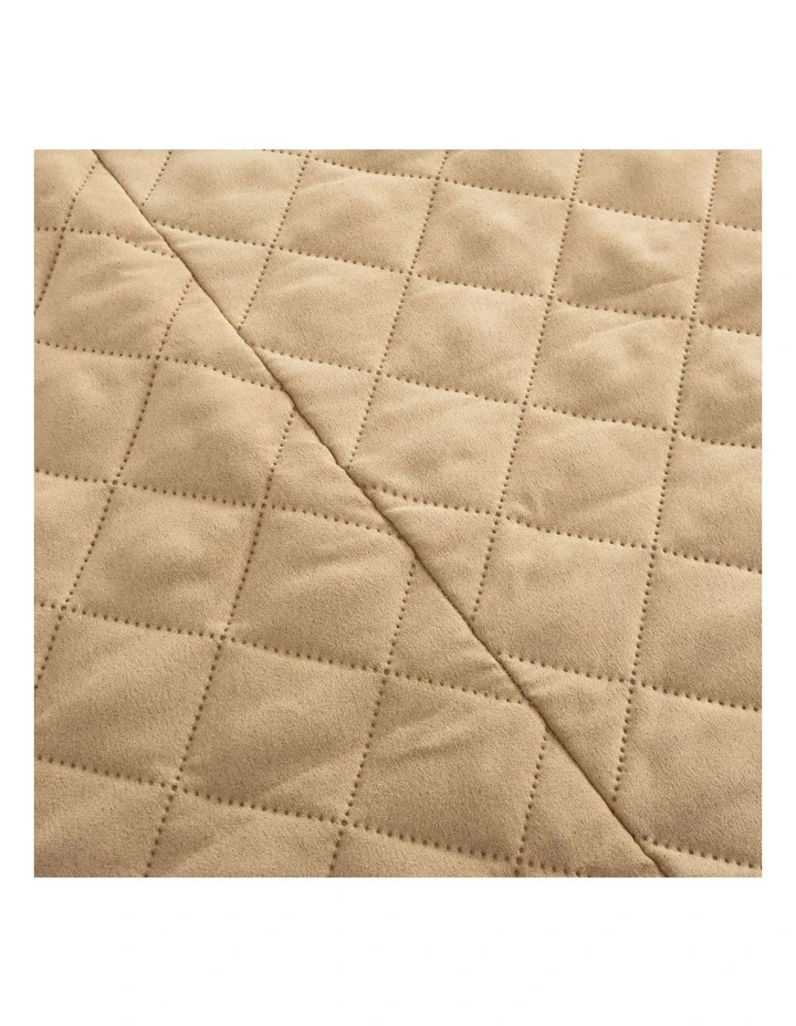 Cozy Quilted Sofa Cover for Loveseat in Oat image 3