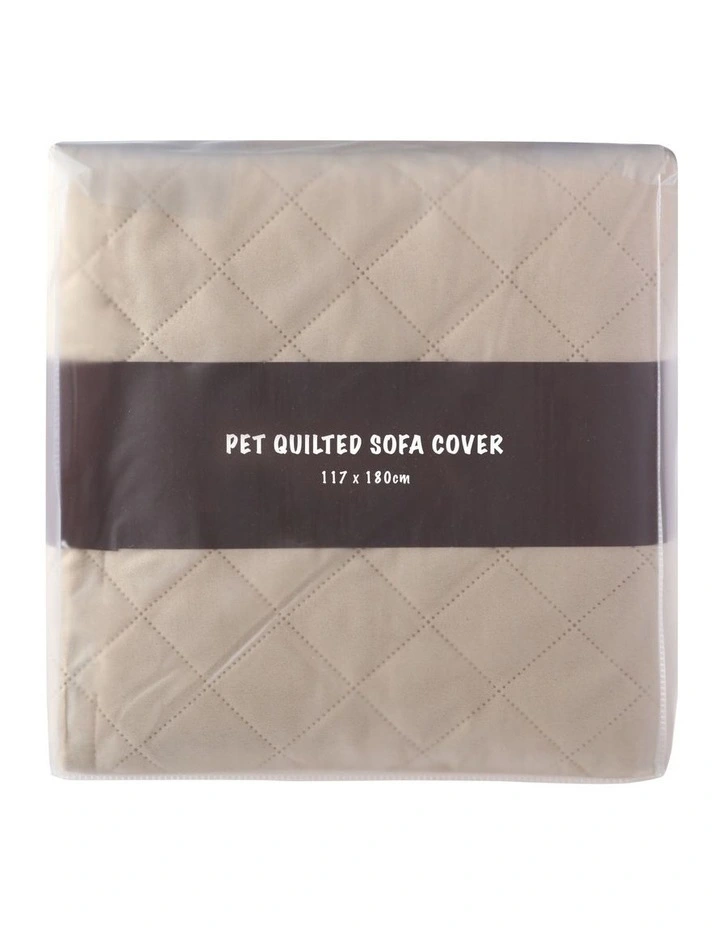 Cozy Quilted Sofa Cover for Loveseat in Oat image 4