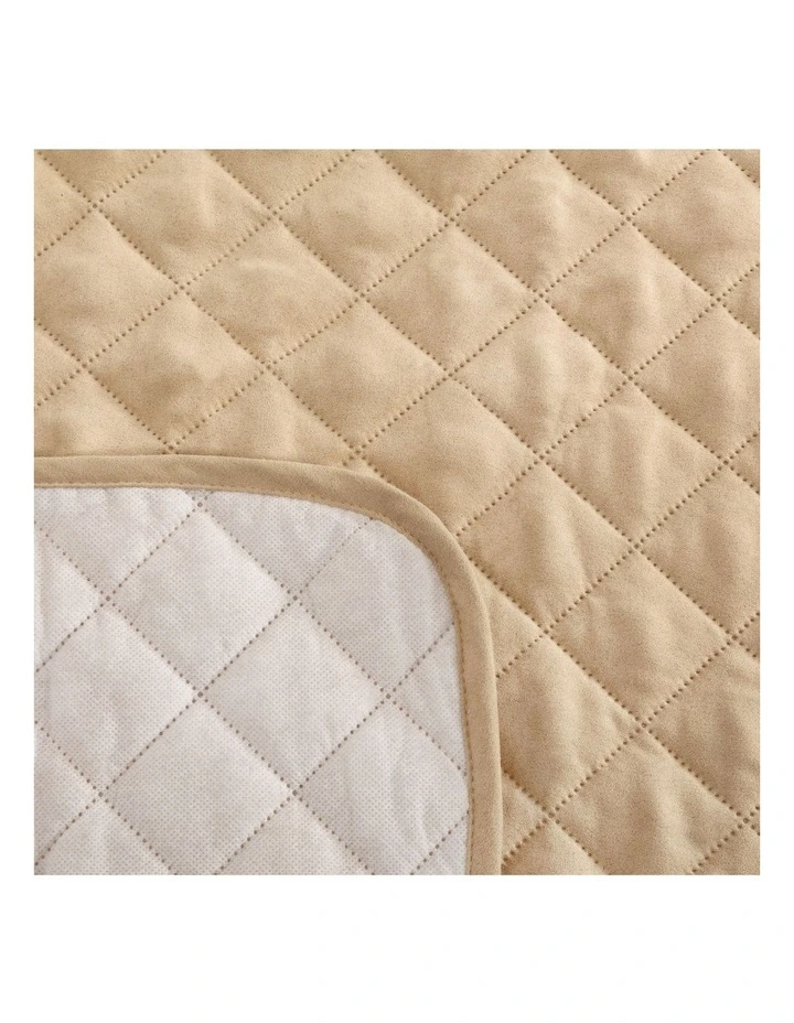 Cozy Quilted Sofa Cover for Loveseat in Oat image 5