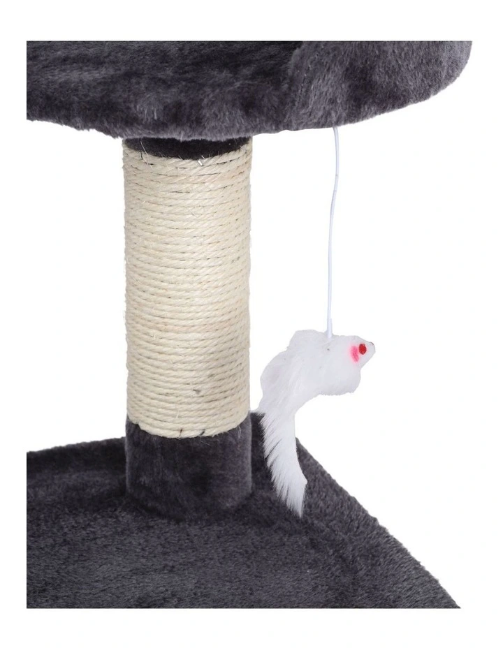 Cat Tree With Round House in Charcoal/Cream image 4