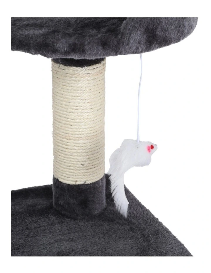 Cat Tree With Round House in Charcoal/Cream image 6