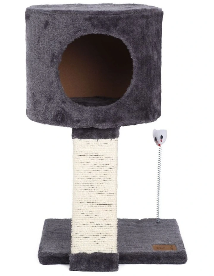 Lite Cat Tree Cubby With Scratching Post 30x30x52cm in Charcoal image 3