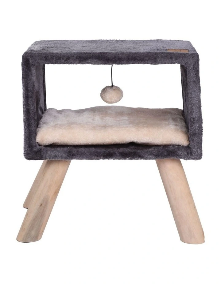 Lite Bed Side Table Cat Scratching Post in Charcoal image 1
