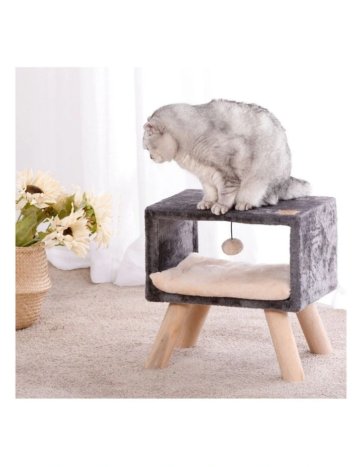 Lite Bed Side Table Cat Scratching Post in Charcoal image 2