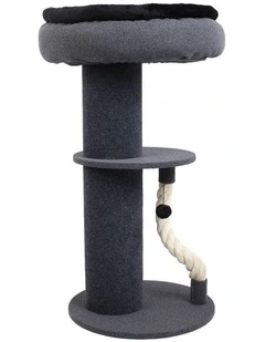 Higher Cat Tree Scratching Tower With Snuggle Bed in Dark Grey/Black