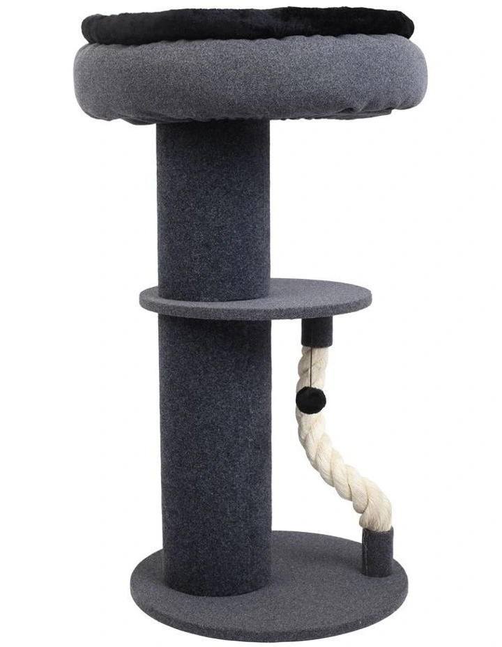 Higher Cat Tree Scratching Tower With Snuggle Bed in Dark Grey/Black image 1