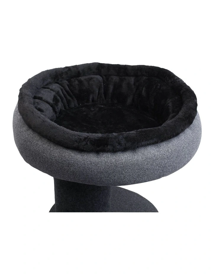 Higher Cat Tree Scratching Tower With Snuggle Bed in Dark Grey/Black image 3
