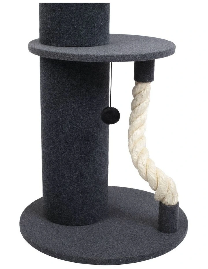 Higher Cat Tree Scratching Tower With Snuggle Bed in Dark Grey/Black image 6