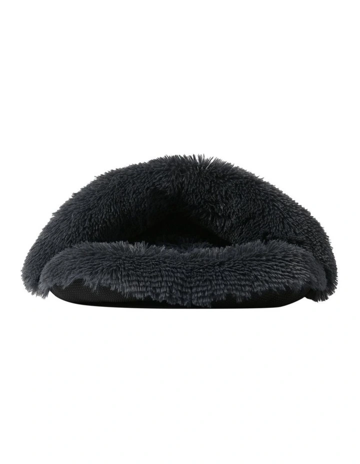 Shaggy Fur Faux Igloo Cat Cave Bed 60x50cm in Charcoal image 5