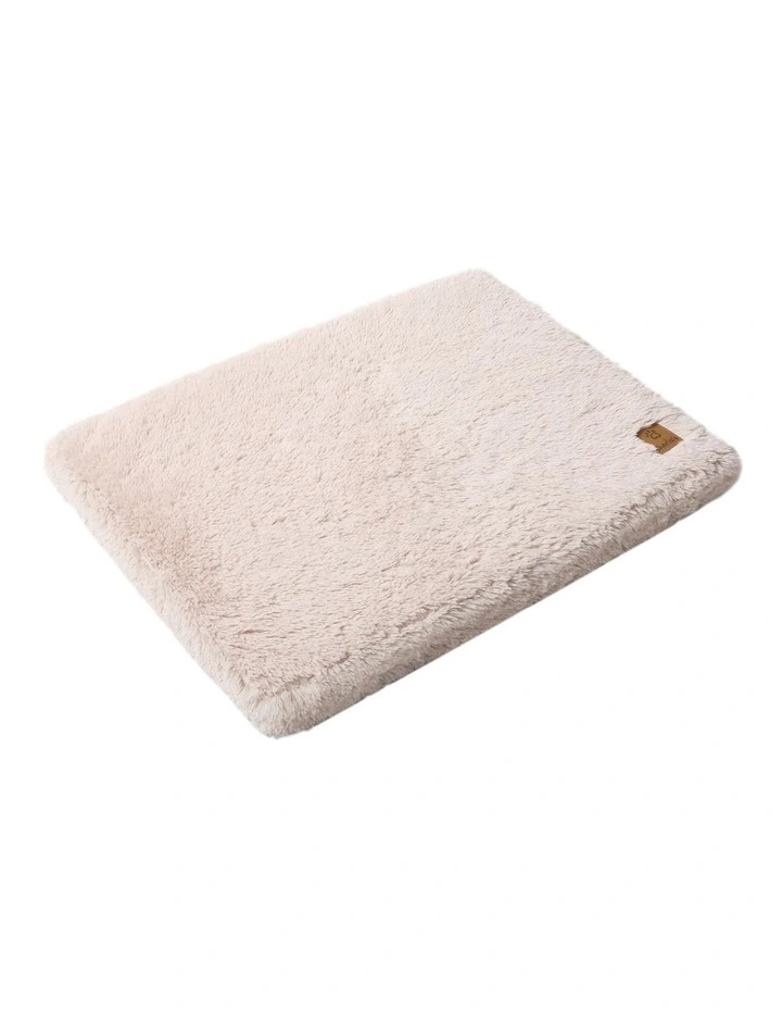 Faux Fur Crate Dog Bed in Beige image 1