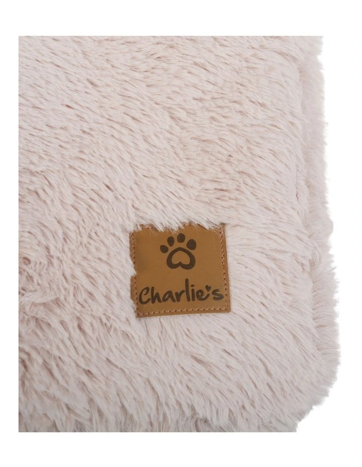 Faux Fur Crate Dog Bed in Beige image 2