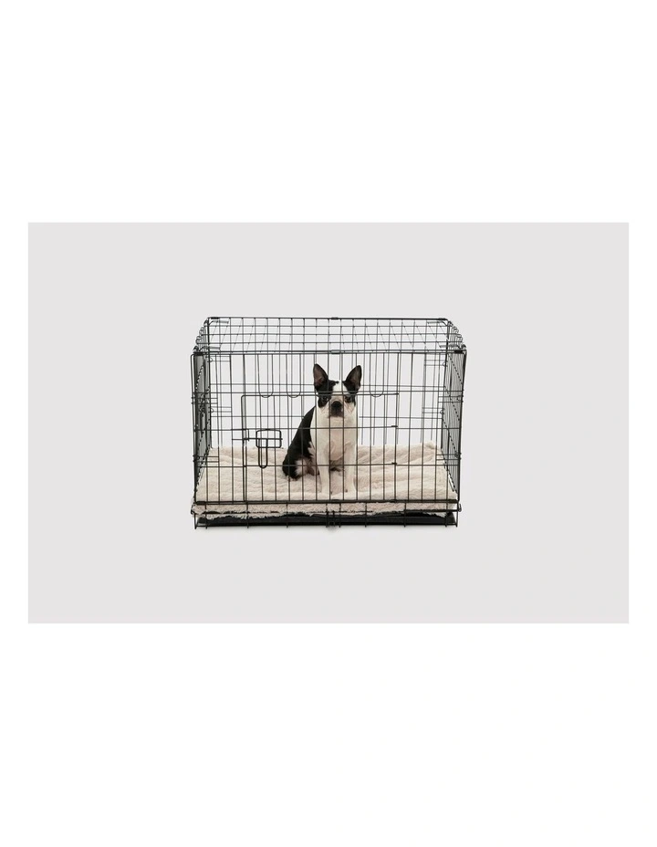 Faux Fur Crate Dog Bed in Beige image 4