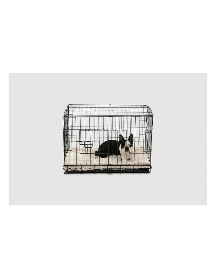 Faux Fur Crate Dog Bed in Beige image 5